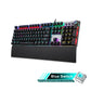 Frendorf | AULA F2088 108 Tasten Gemischte Licht Mechanische Blaue Schalter Verdrahtete USB Gaming Tastatur mit Metalltaste (Schwarz)