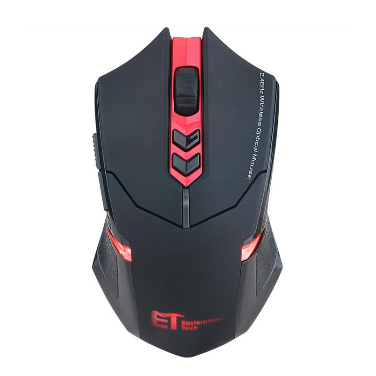Frendorf | ET X-08 7-Tasten 2400DPI 2.4G Wireless Stille Gaming Maus mit USB-Empfänger & Farbiger Hintergrundbeleuchtung (Rot)