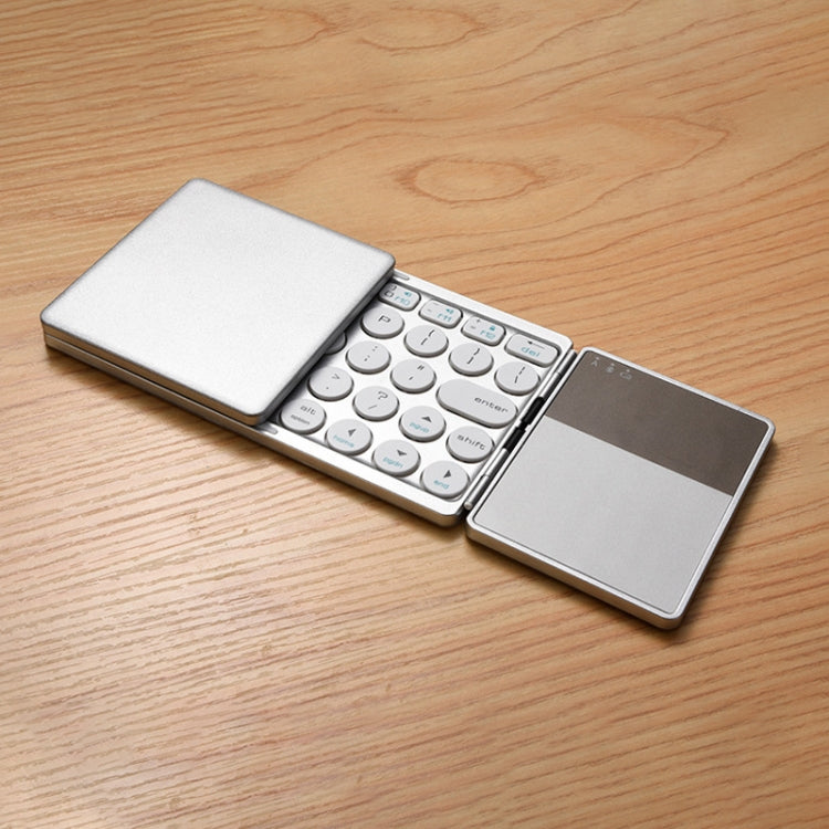 Frendorf | GK408 Dreifach wiederaufladbare kabellose Bluetooth-Tastatur mit Touchpad, Unterstützung für Android / IOS / Windows (Silber)