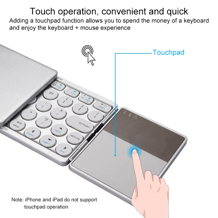 Frendorf | GK408 Dreifach wiederaufladbare kabellose Bluetooth-Tastatur mit Touchpad, unterstützt Android / IOS / Windows (Schwarz Grau)