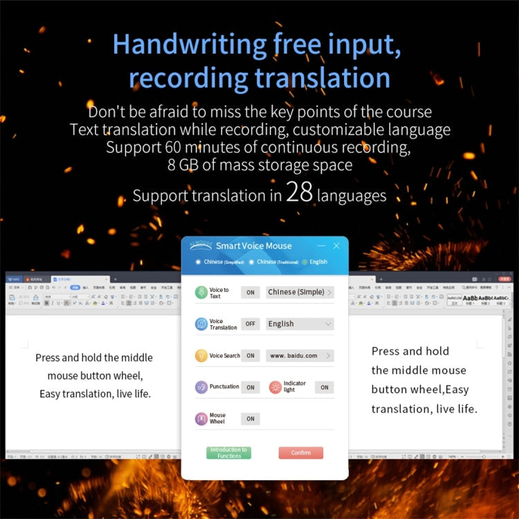 Frendorf | Boeleo BM01 Smart Voice Language Translation Wireless Mouse(Grau)