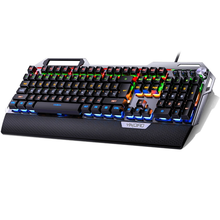 Frendorf | YINDIAO K100 USB Metal Mechanische Gaming Kabel-Tastatur, Mischlicht Blau Schaft( Schwarz)