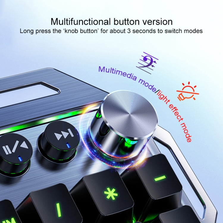 Frendorf | YINDIAO K100 USB Metal Mechanische Gaming Kabel-Tastatur, Mischlicht Blau Schaft( Schwarz)