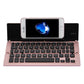 Frendorf | F18 Ultra-slim Wiederaufladbare Faltbare 58-Tasten Bluetooth Drahtlose Tastatur mit Halter (Rosen Gold)