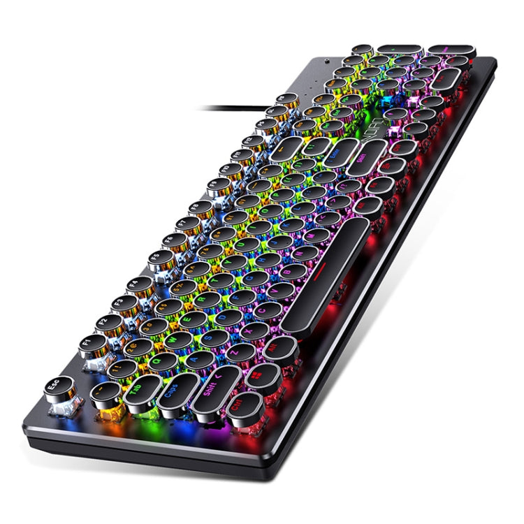 Frendorf | YINDIAO Elektroplattierung Punk Mischlicht USB Mechanische Gaming Kabelgebunden Tastatur, Blauer Schaft (Weiß)