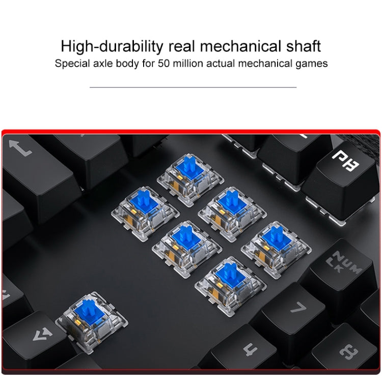 Frendorf | YINDIAO Elektroplattierung Punk Mischlicht USB Mechanische Gaming Kabelgebunden Tastatur, Blauer Schaft (Weiß)