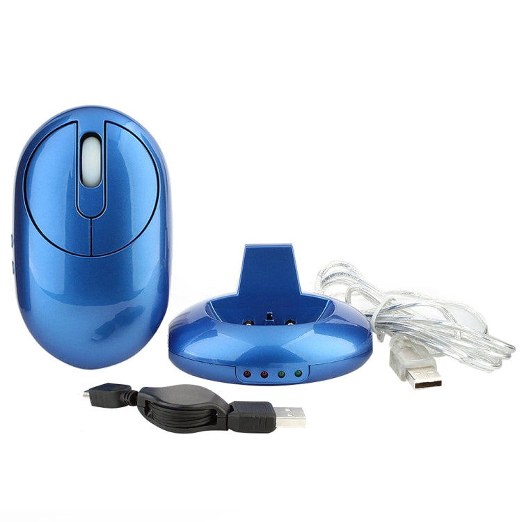 Frendorf | MZ-012 2.4G 1200 DPI Wireless Wiederaufladbare Optische Maus mit 3 Ports USB Hub / Lade Dock (Blau)