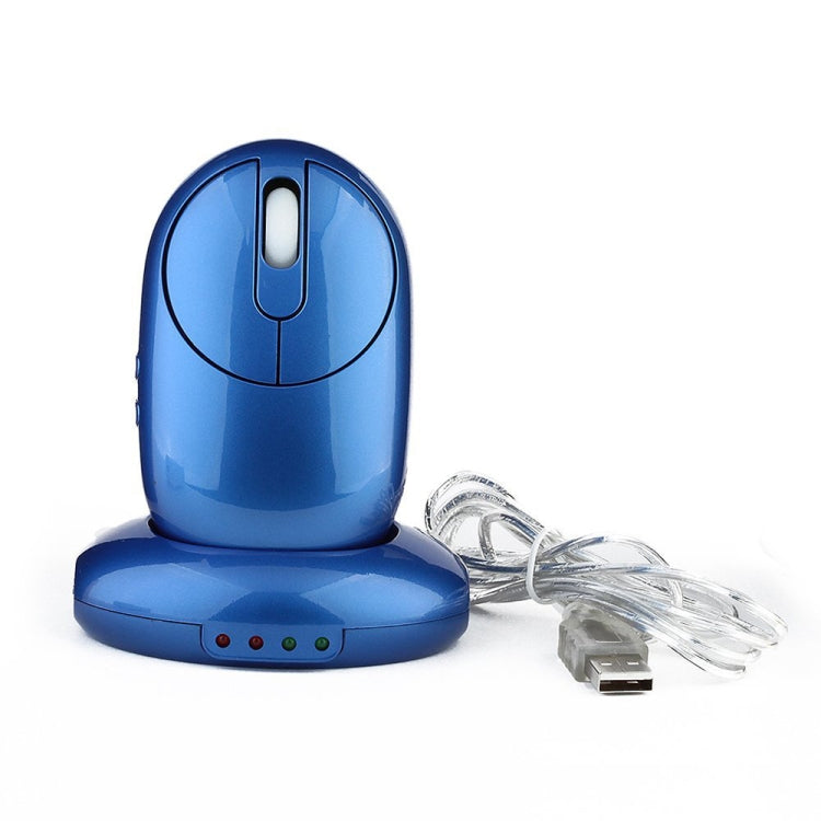 Frendorf | MZ-012 2.4G 1200 DPI Wireless Wiederaufladbare Optische Maus mit 3 Ports USB Hub / Lade Dock (Blau)