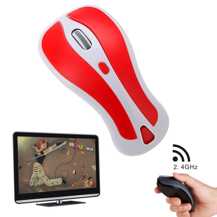 Frendorf | PR-01 6D Gyroskop Fly Air Maus 2.4G USB Empfänger 1600 DPI Wireless Optical Maus für Computer PC Android Smart TV Box (Rot + Weiß)