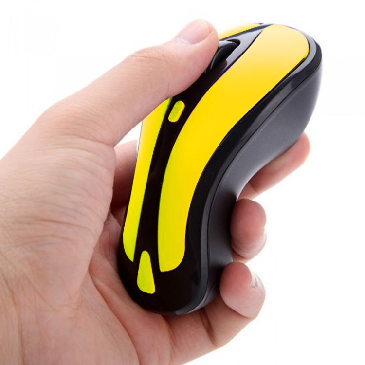 Frendorf | PR-01 6D Gyroskop Fly Air Maus 2.4G USB Empfänger 1600 DPI Wireless Optical Maus für Computer PC Android Smart TV Box (Gelb + Schwarz)