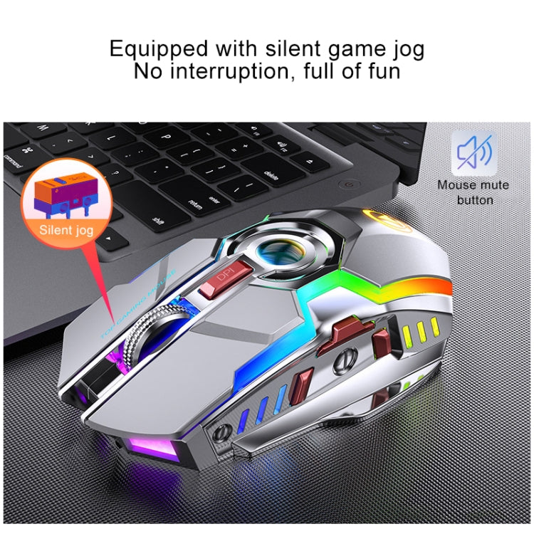 Frendorf | YINDIAO A5 2.4GHz 1600DPI 3-Modi Einstellbare Wiederaufladbare RGB Licht Drahtlose Stille Gaming Maus (Grau)
