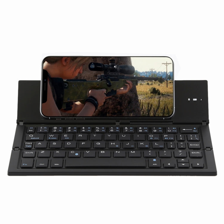 Frendorf | GK608 Ultra-dünnes faltbares Bluetooth V3.0 Tastatur, integrierter Halter, Unterstützung für Android / iOS / Windows-System (Schwarz)