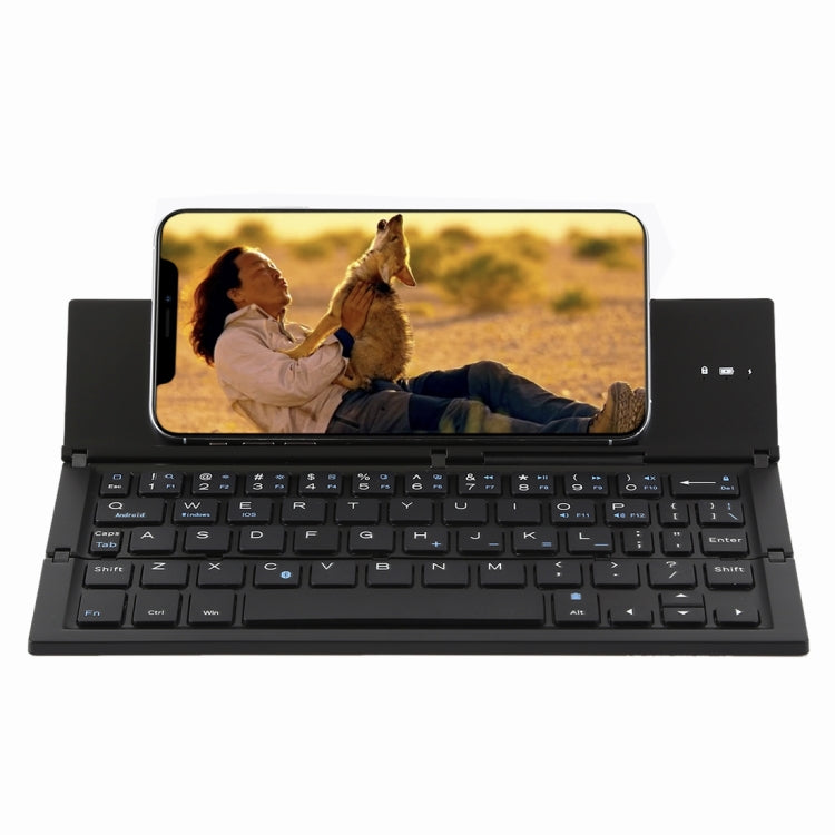 Frendorf | GK608 Ultra-dünnes faltbares Bluetooth V3.0 Tastatur, integrierter Halter, Unterstützung für Android / iOS / Windows-System (Schwarz)