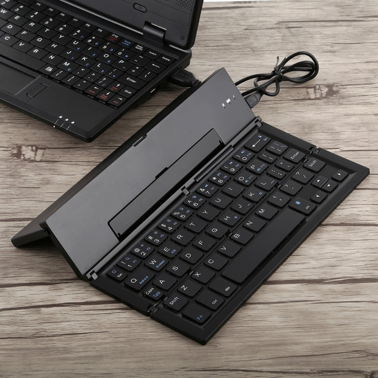 Frendorf | GK608 Ultra-dünnes faltbares Bluetooth V3.0 Tastatur, integrierter Halter, Unterstützung für Android / iOS / Windows-System (Schwarz)