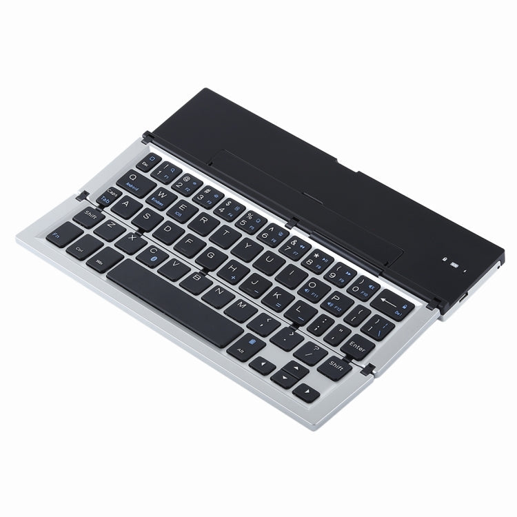 Frendorf | GK608 Ultradünnes Faltbares Bluetooth V3.0 Keyboard, Eingebauter Halter, Unterstützt Android / iOS / Windows System (Grau)