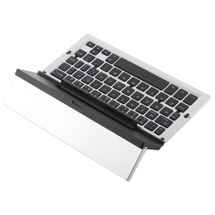 Frendorf | GK608 Ultradünnes Faltbares Bluetooth V3.0 Keyboard, Eingebauter Halter, Unterstützt Android / iOS / Windows System (Grau)