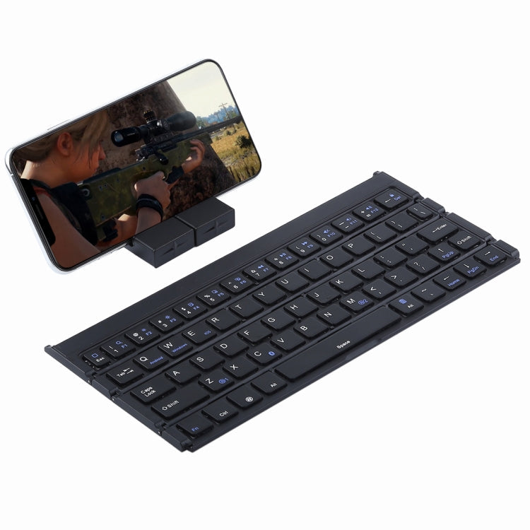 Frendorf | GK808 Ultra-dünnes Faltbares Bluetooth V3.0 Keyboard, Eingebauter Ständer, Unterstützt Android / iOS / Windows System (Schwarz)