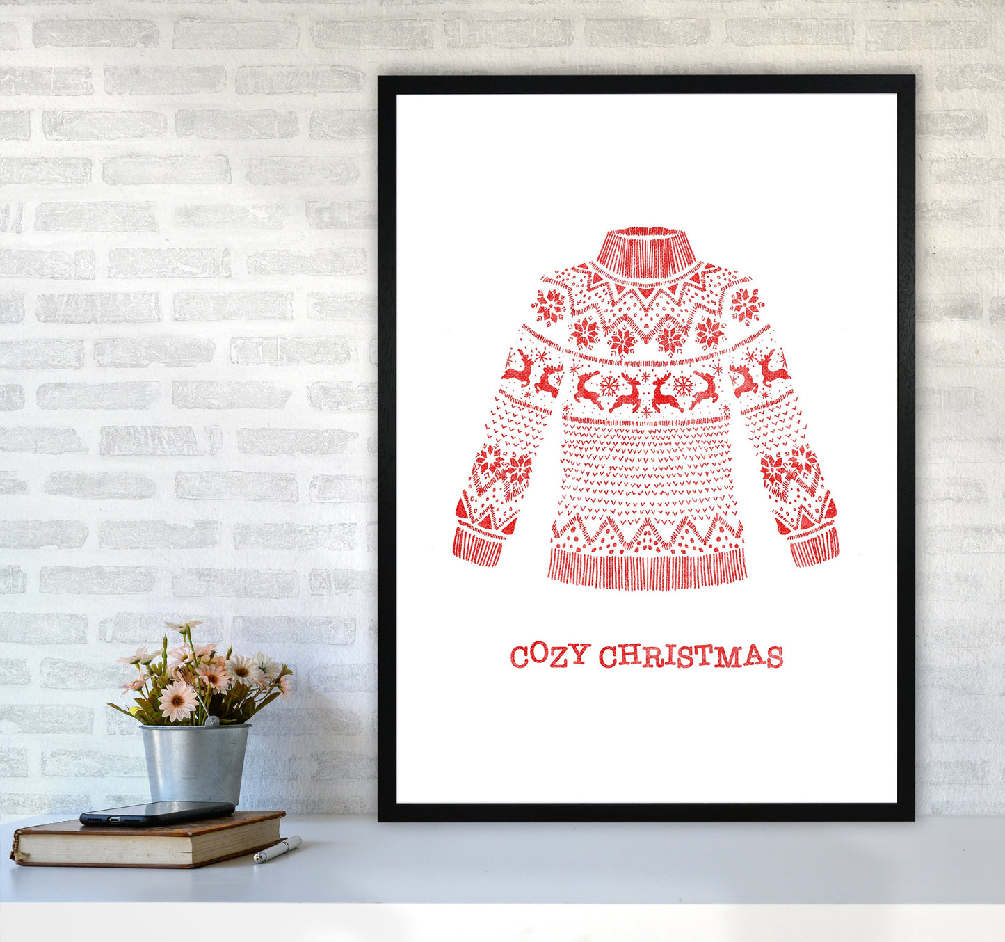 Gemütlicher Weihnachts-Kunstdruck