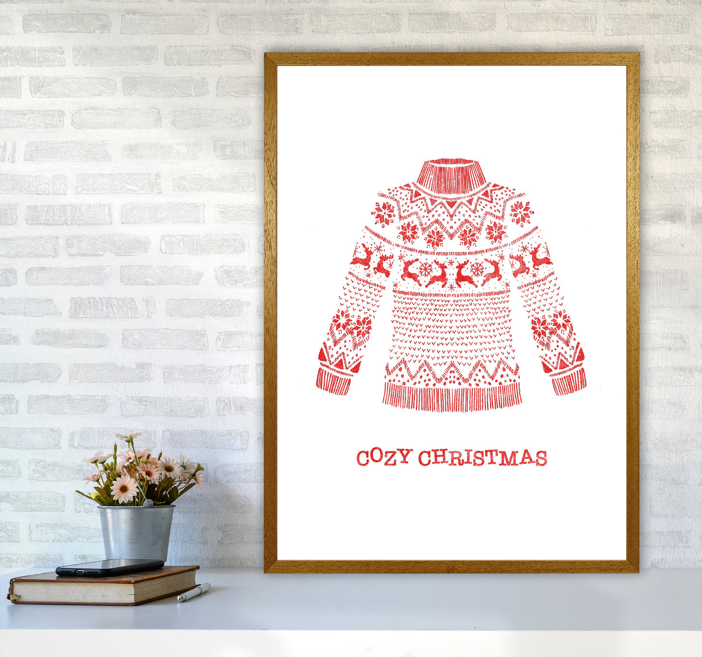 Gemütlicher Weihnachts-Kunstdruck