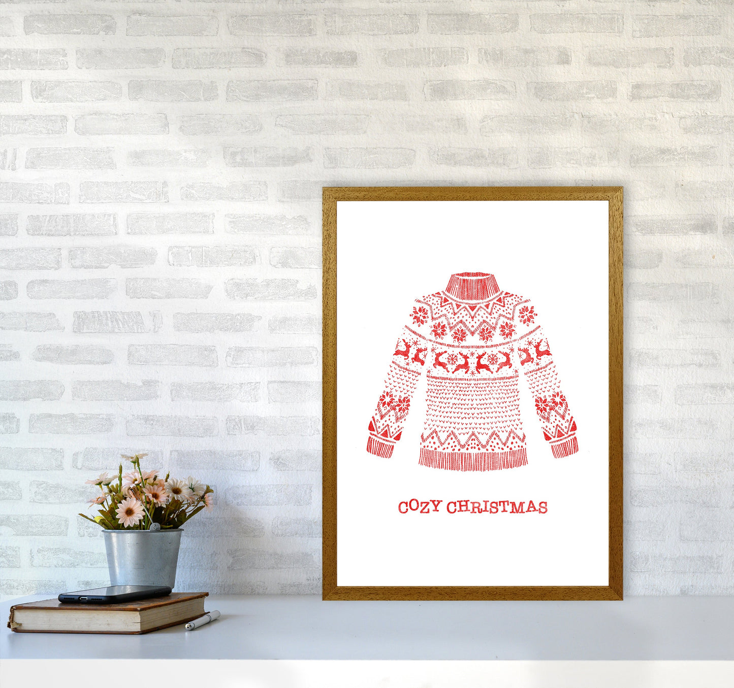 Gemütlicher Weihnachts-Kunstdruck