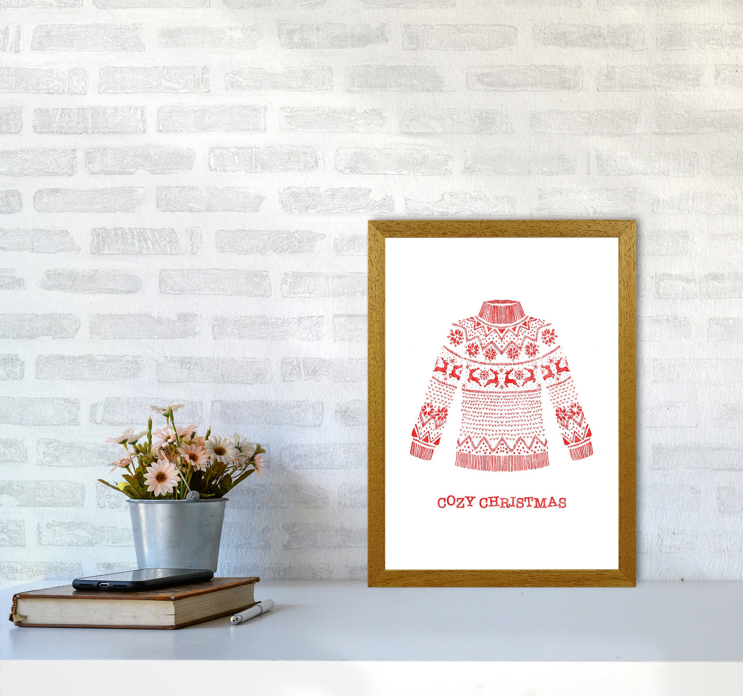 Gemütlicher Weihnachts-Kunstdruck