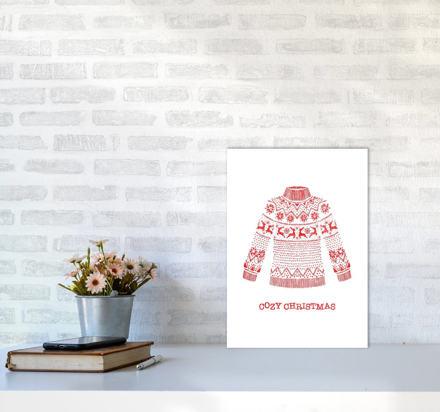 Gemütlicher Weihnachts-Kunstdruck