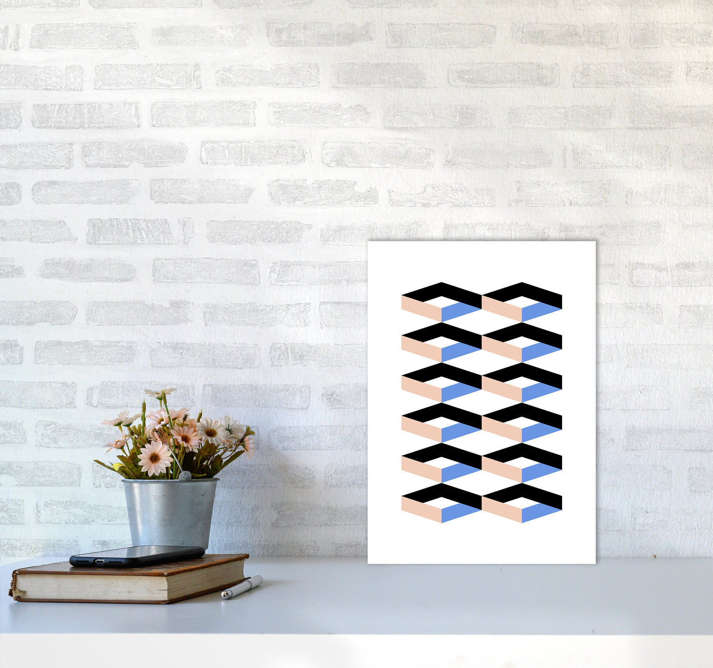 Cubes Geometrische Kunstdruck
