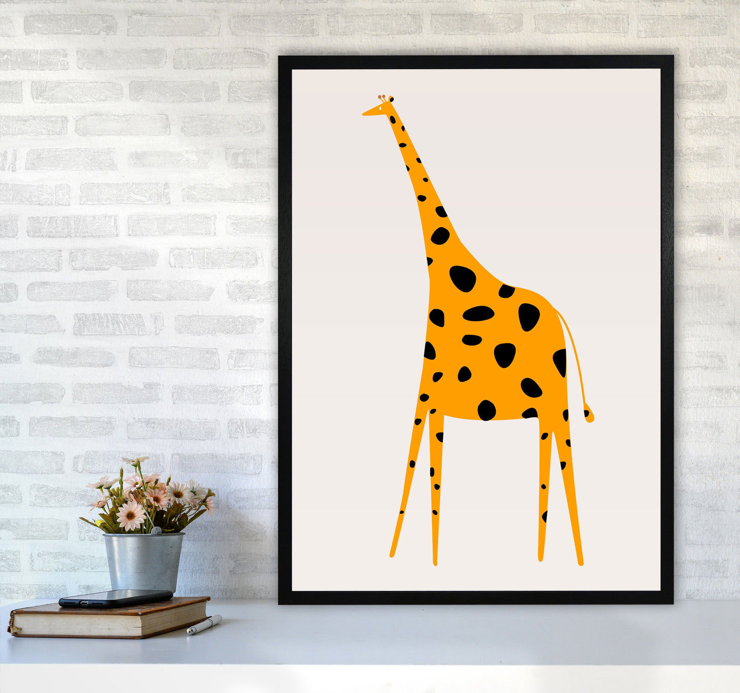 Niedlicher Giraffe Kinderzimmer Kunstdruck