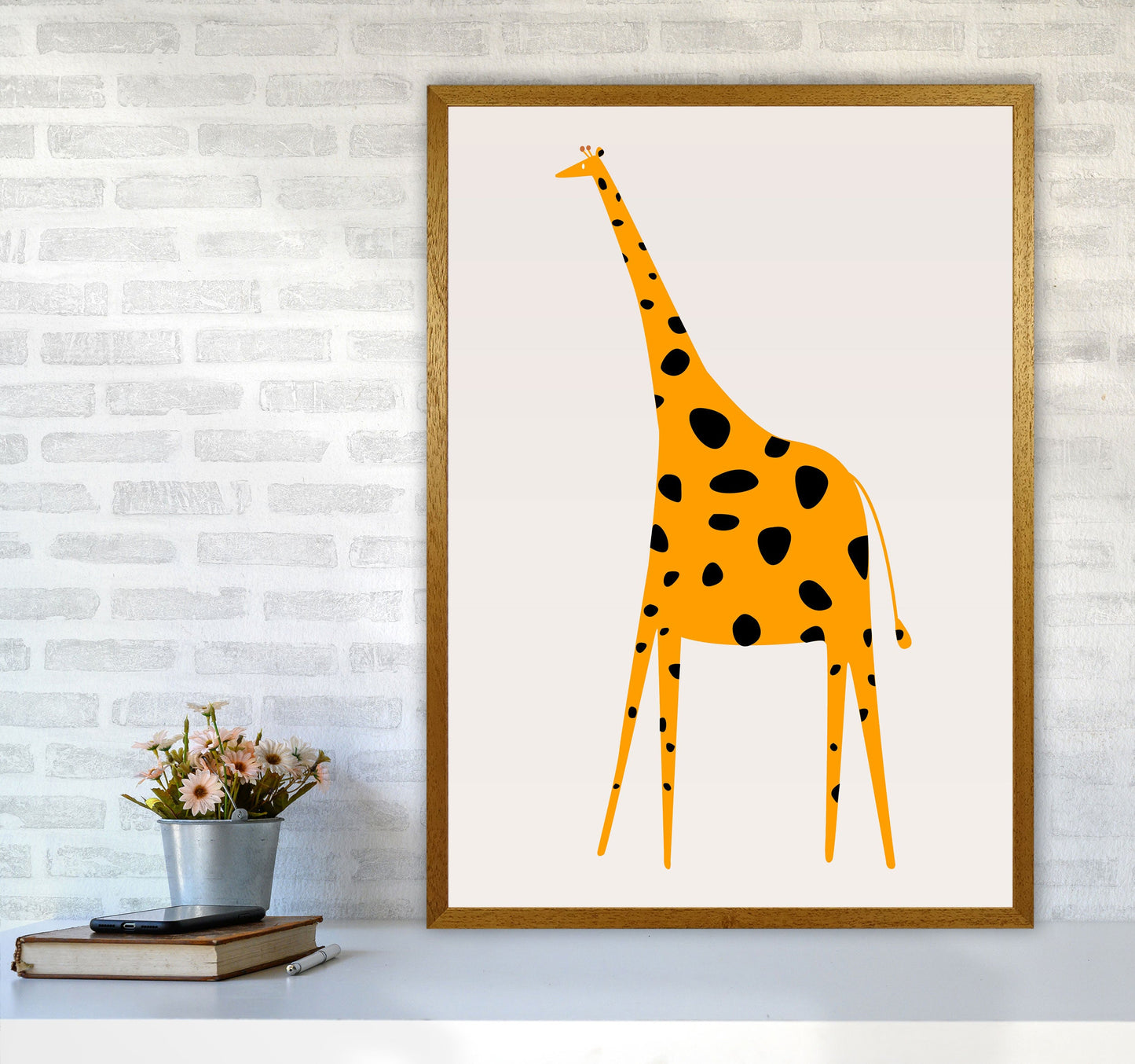 Niedlicher Giraffe Kinderzimmer Kunstdruck