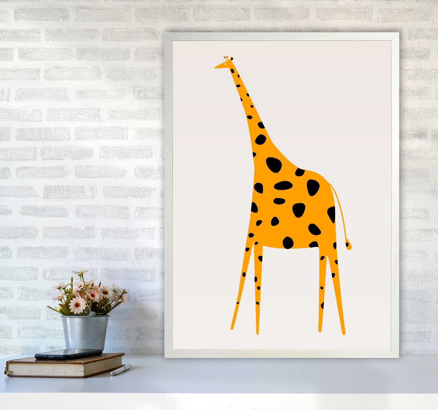 Niedlicher Giraffe Kinderzimmer Kunstdruck