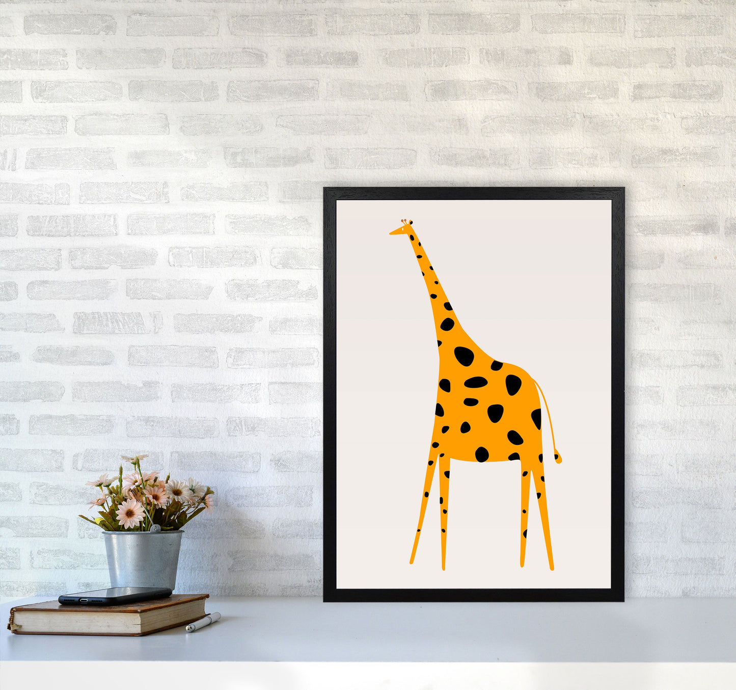 Niedlicher Giraffe Kinderzimmer Kunstdruck