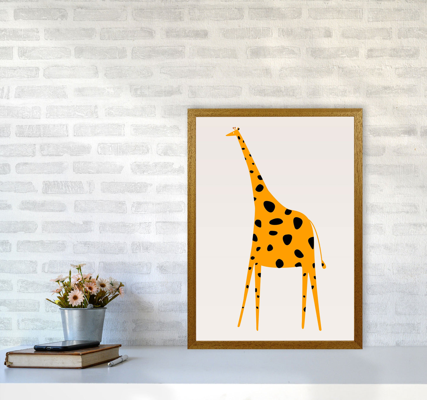 Niedlicher Giraffe Kinderzimmer Kunstdruck