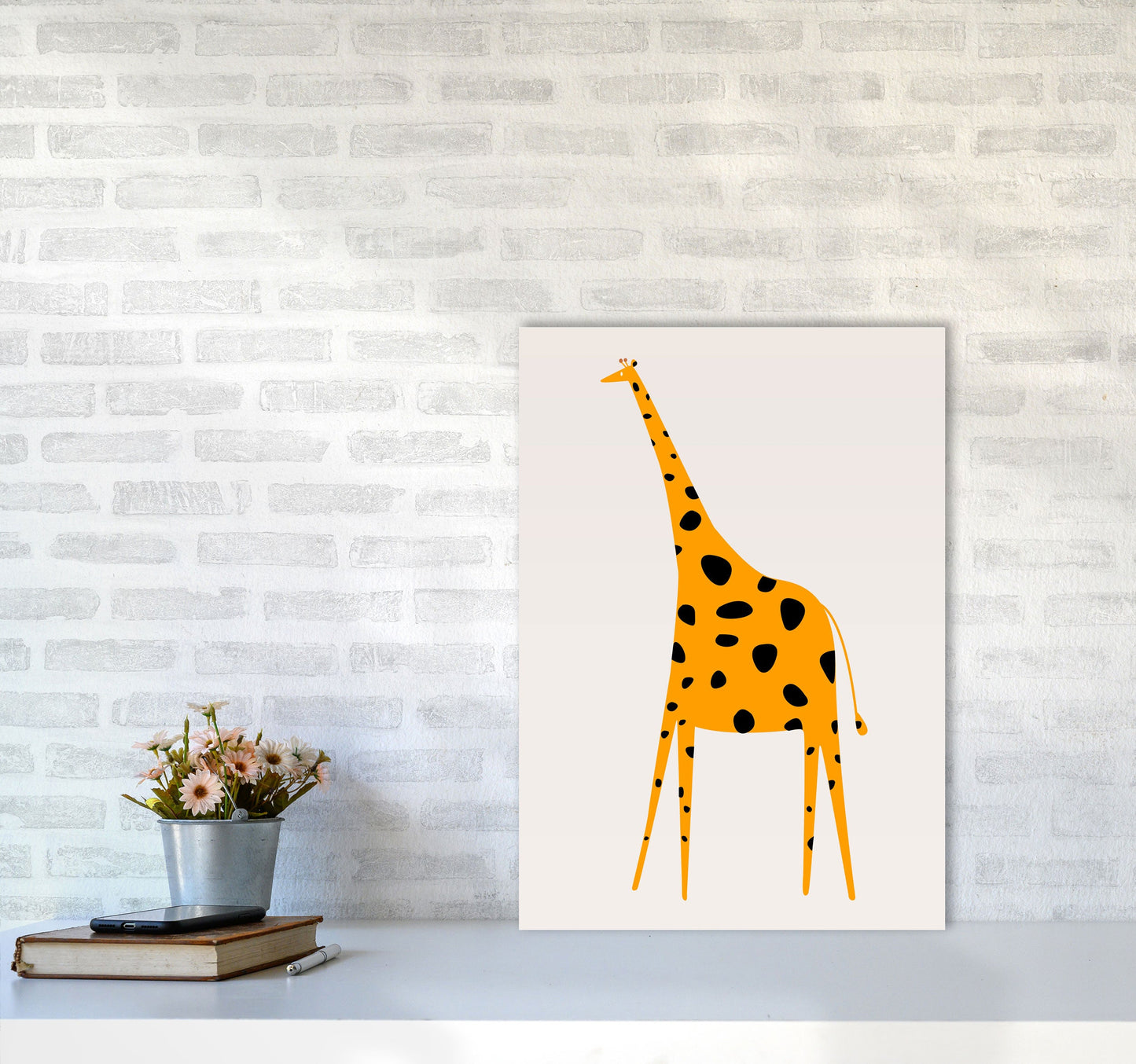 Niedlicher Giraffe Kinderzimmer Kunstdruck