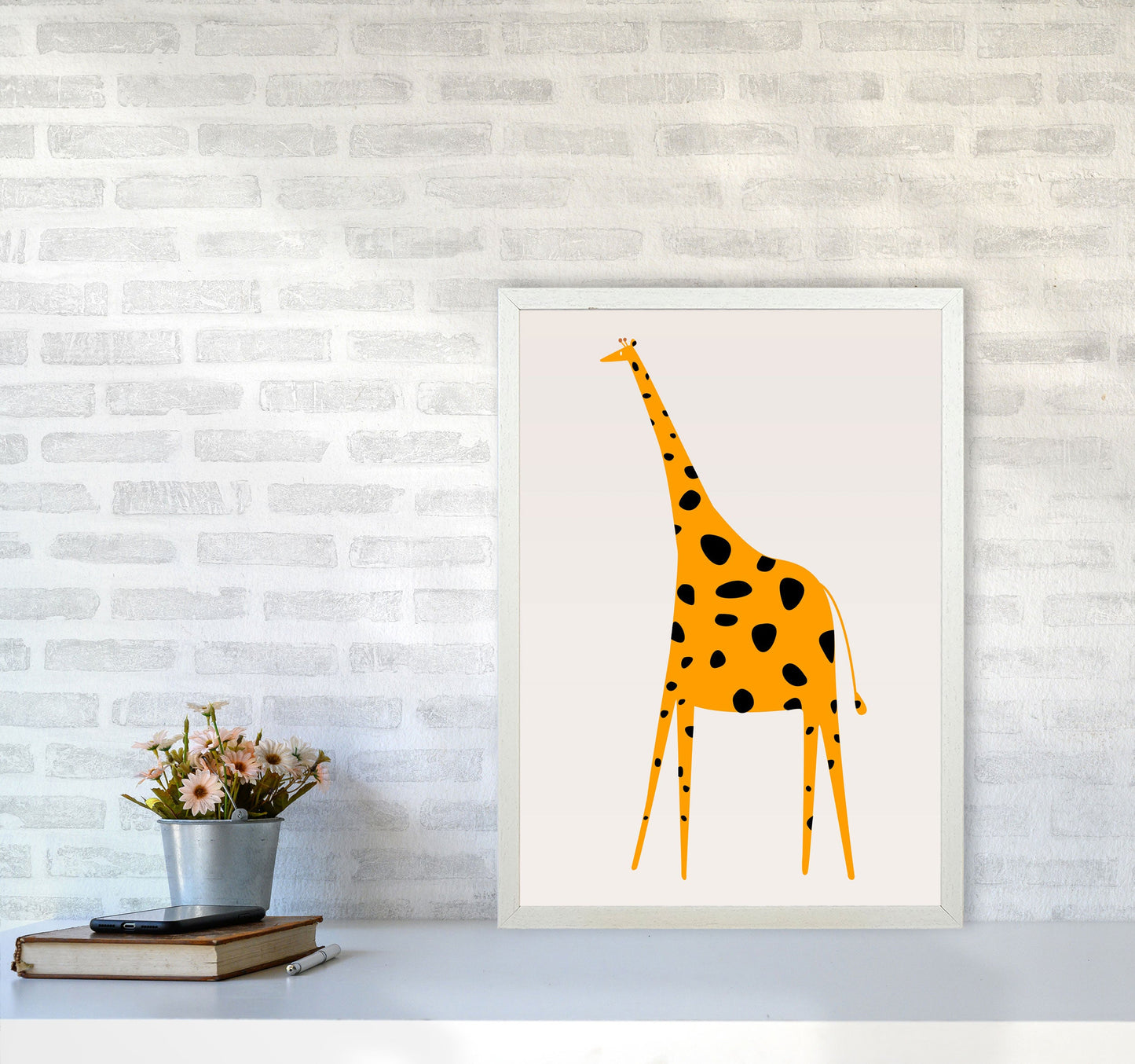 Niedlicher Giraffe Kinderzimmer Kunstdruck