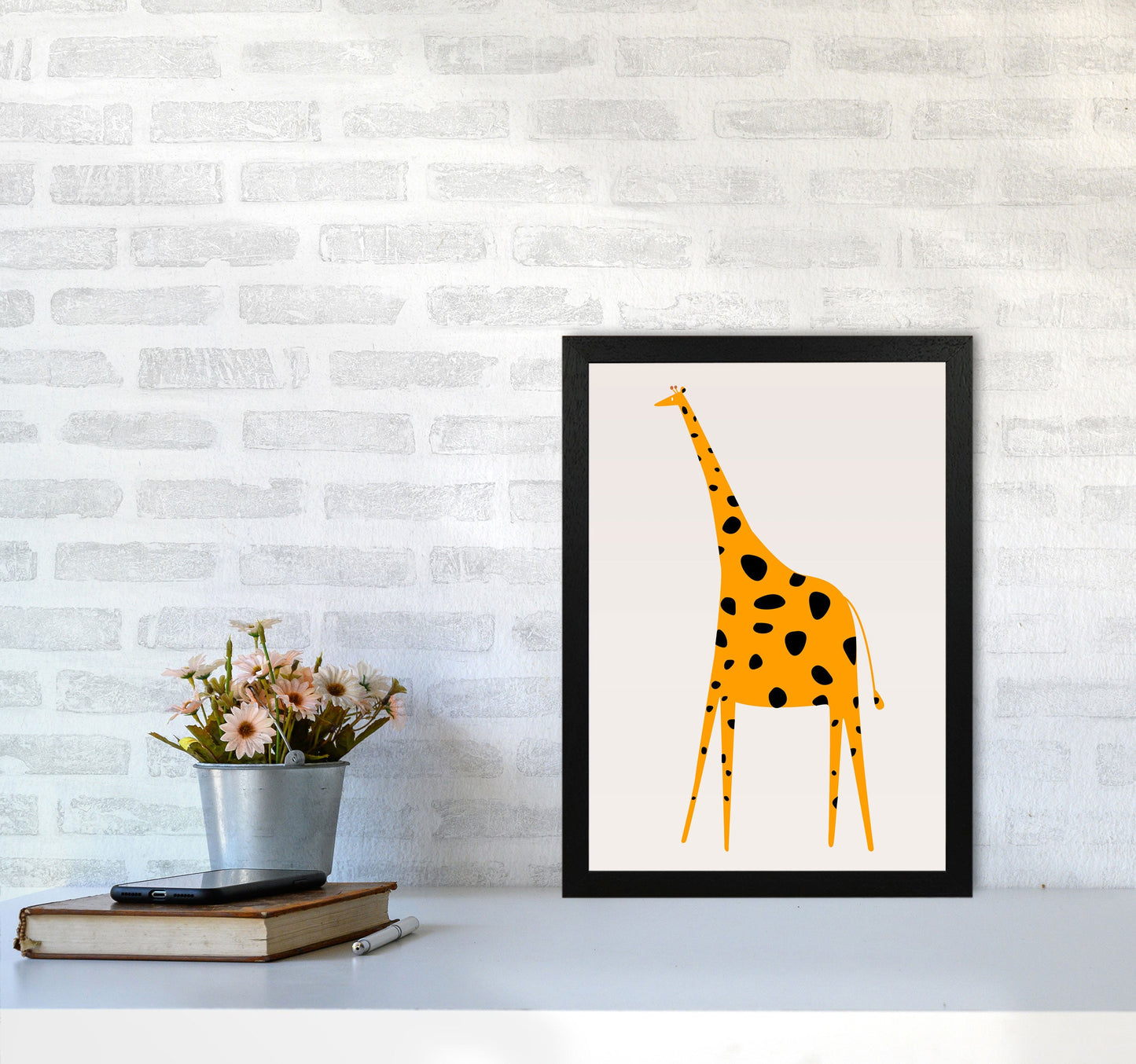 Niedlicher Giraffe Kinderzimmer Kunstdruck