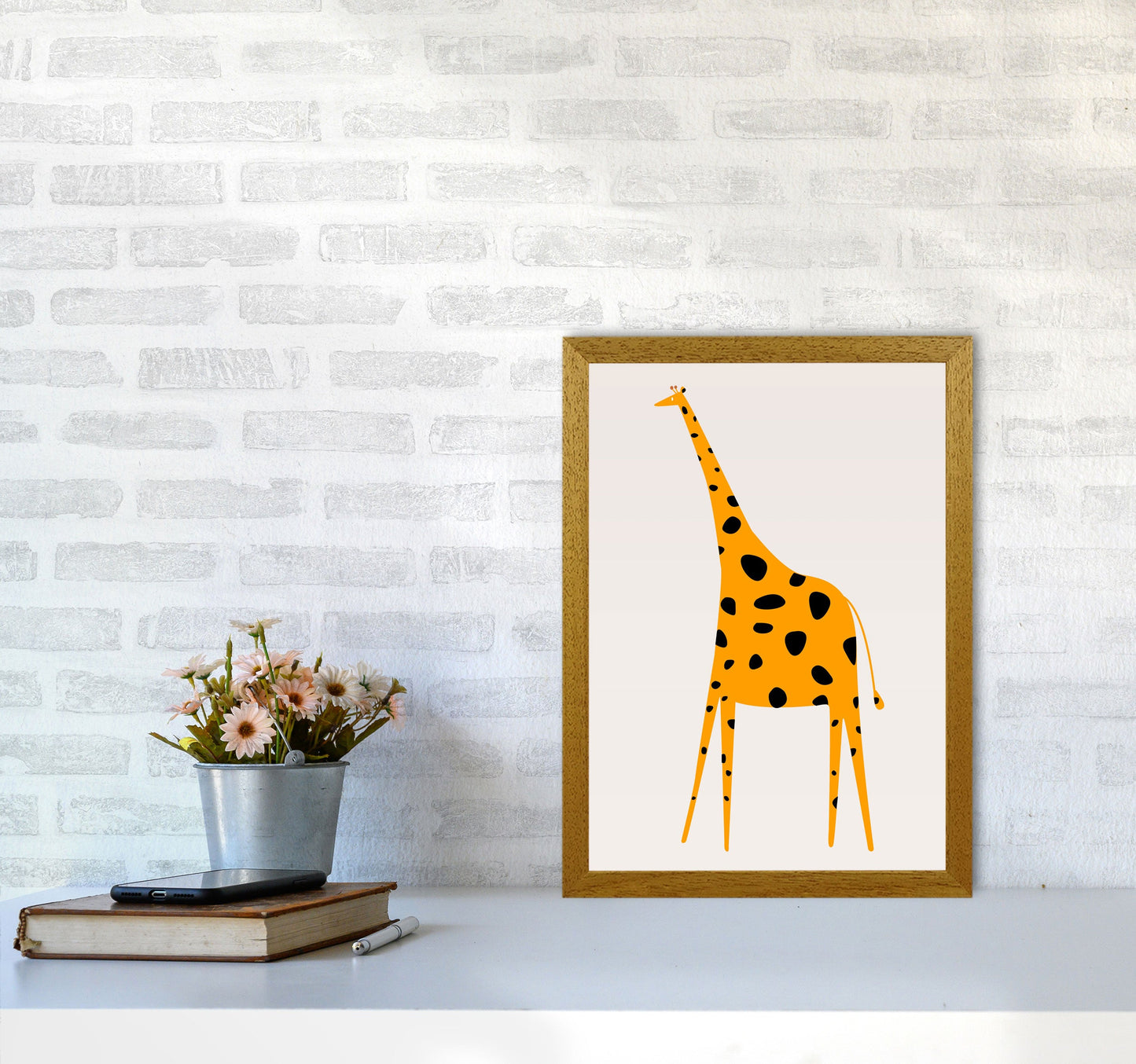 Niedlicher Giraffe Kinderzimmer Kunstdruck