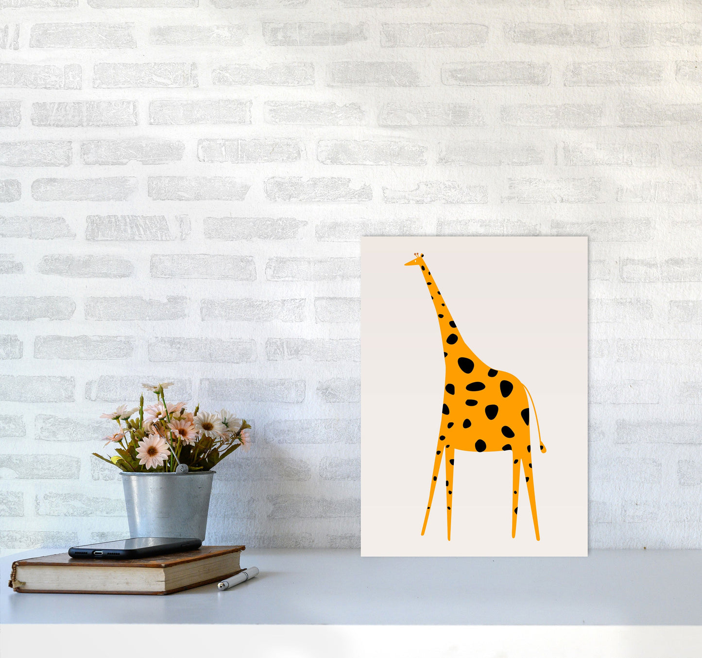 Niedlicher Giraffe Kinderzimmer Kunstdruck