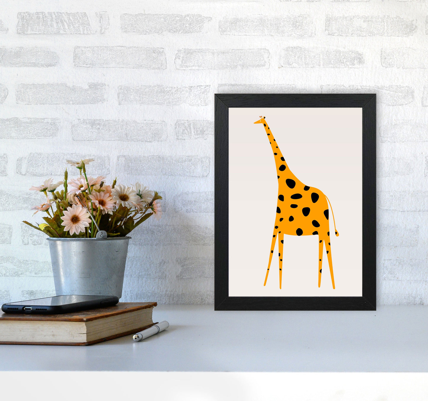Niedlicher Giraffe Kinderzimmer Kunstdruck