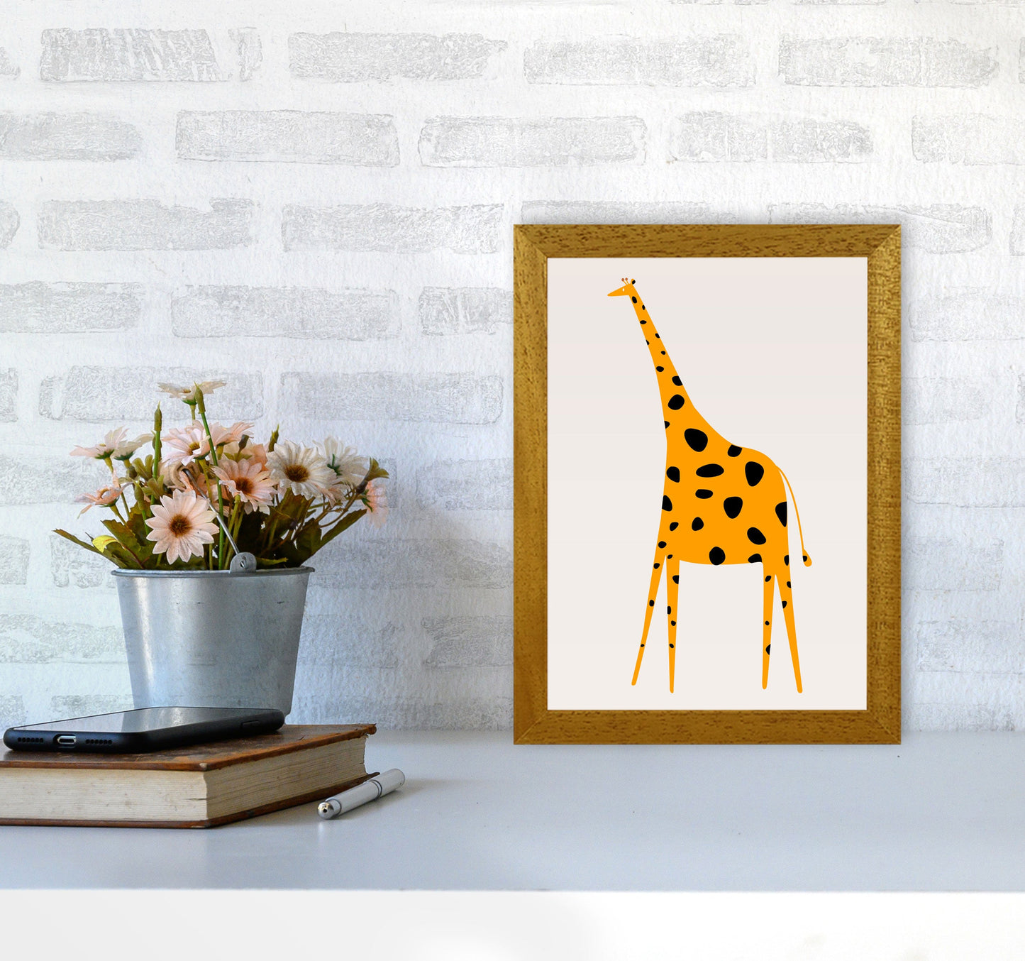 Niedlicher Giraffe Kinderzimmer Kunstdruck