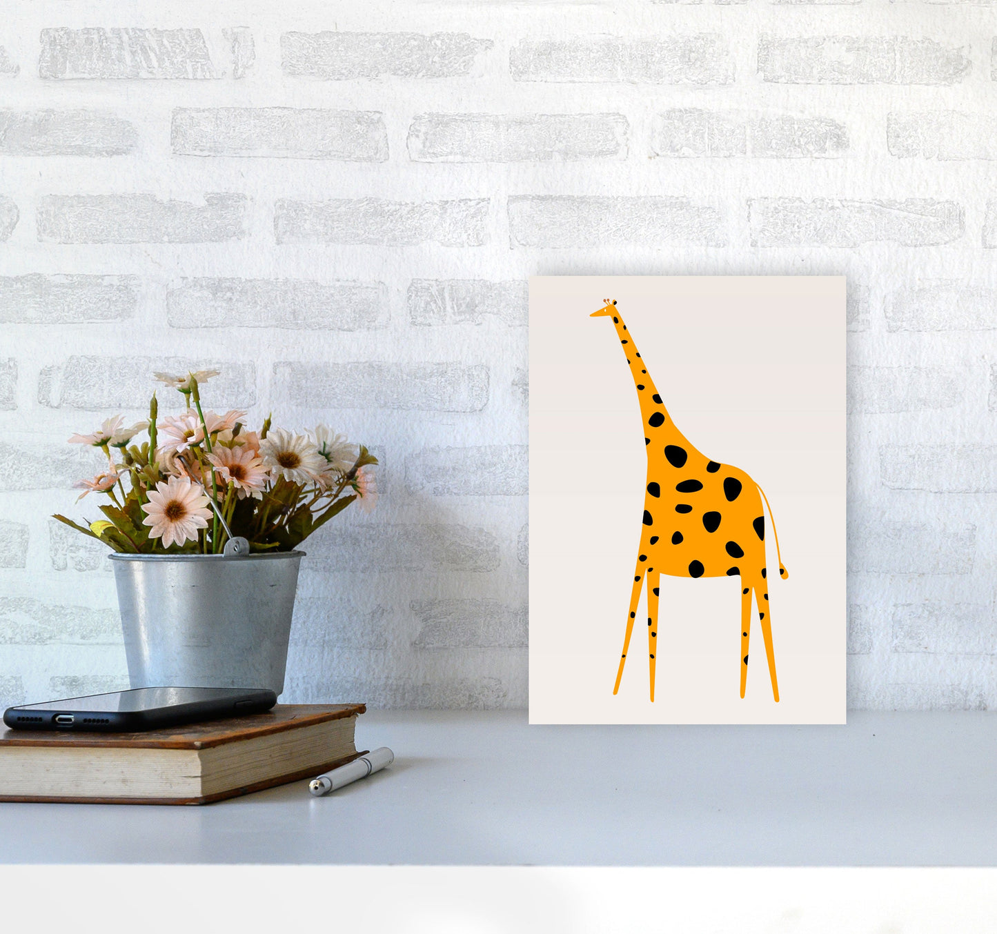 Niedlicher Giraffe Kinderzimmer Kunstdruck