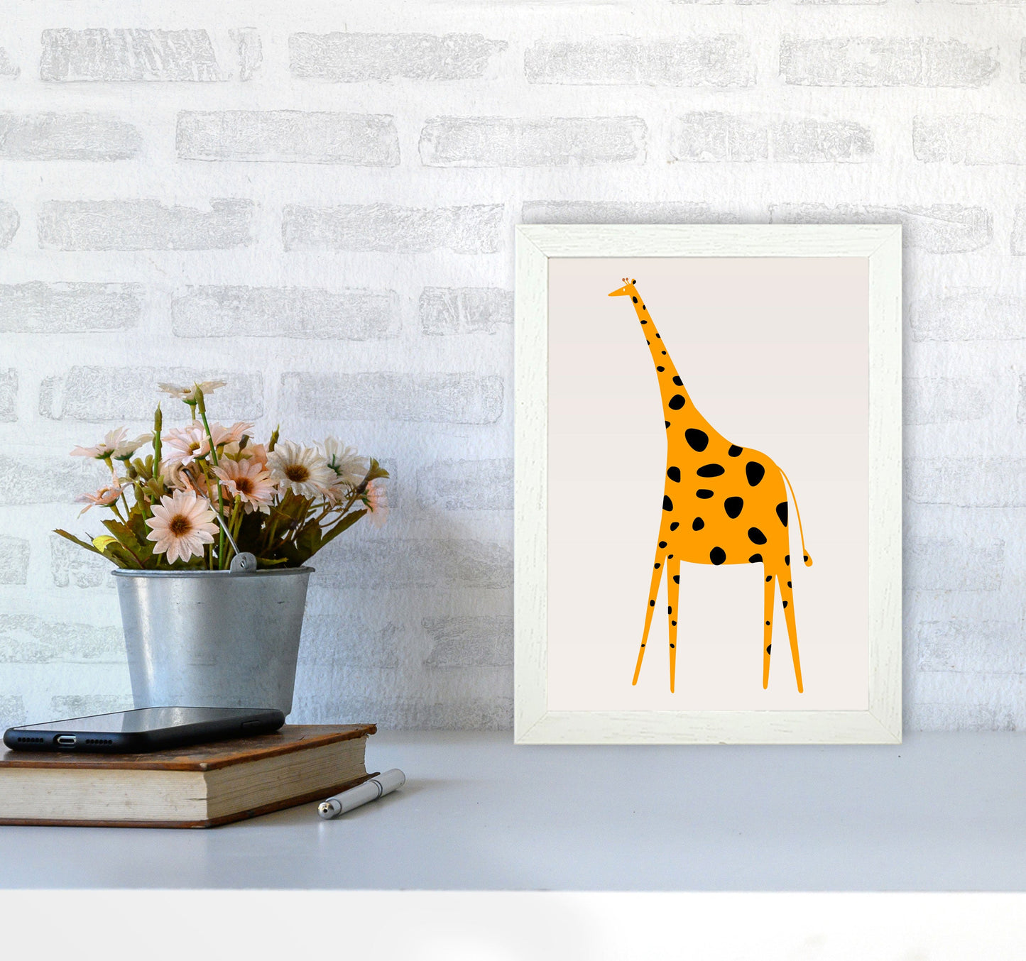 Niedlicher Giraffe Kinderzimmer Kunstdruck