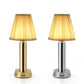 Kabellose Led-Tischlampe Aus Metall Mit Seide