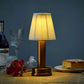 Kabellose Led-Tischlampe Aus Metall Mit Seide