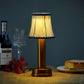 Kabellose Led-Tischlampe Aus Metall Mit Seide