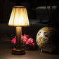 Kabellose Led-Tischlampe Aus Metall Mit Seide