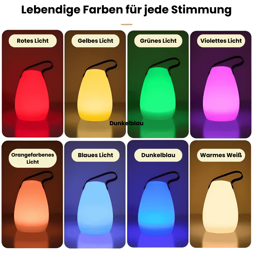 Frendorf | Kabellose LED Tischlampe | Tragbare Wasserdichte Leuchte