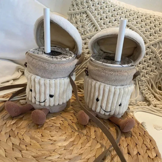 Niedlicher glücklicher Kaffeetassenhalter Plüschbeutel