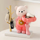 Kawaii Bär Blumenblatt Tablett Statue Tieraufbewahrungstablett Skulptur Ornamente Veranda Schlüssel Aufbewahrung Regal Schreibtisch Büro Wohnkultur