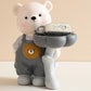 Kawaii Bär Blumenblatt Tablett Statue Tieraufbewahrungstablett Skulptur Ornamente Veranda Schlüssel Aufbewahrung Regal Schreibtisch Büro Wohnkultur