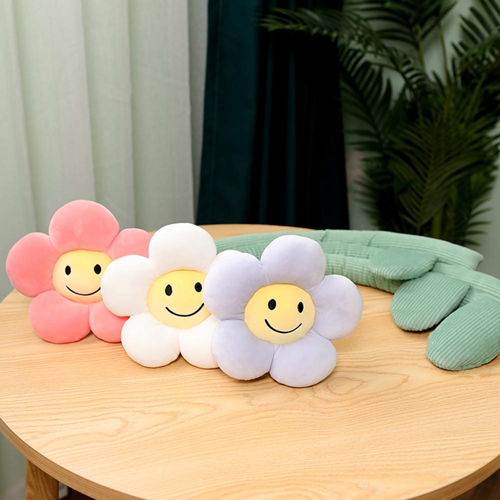 Frendorf | BlossomSmiles - Plüsch-blütenförmiger Smiley-Vorhangbinder